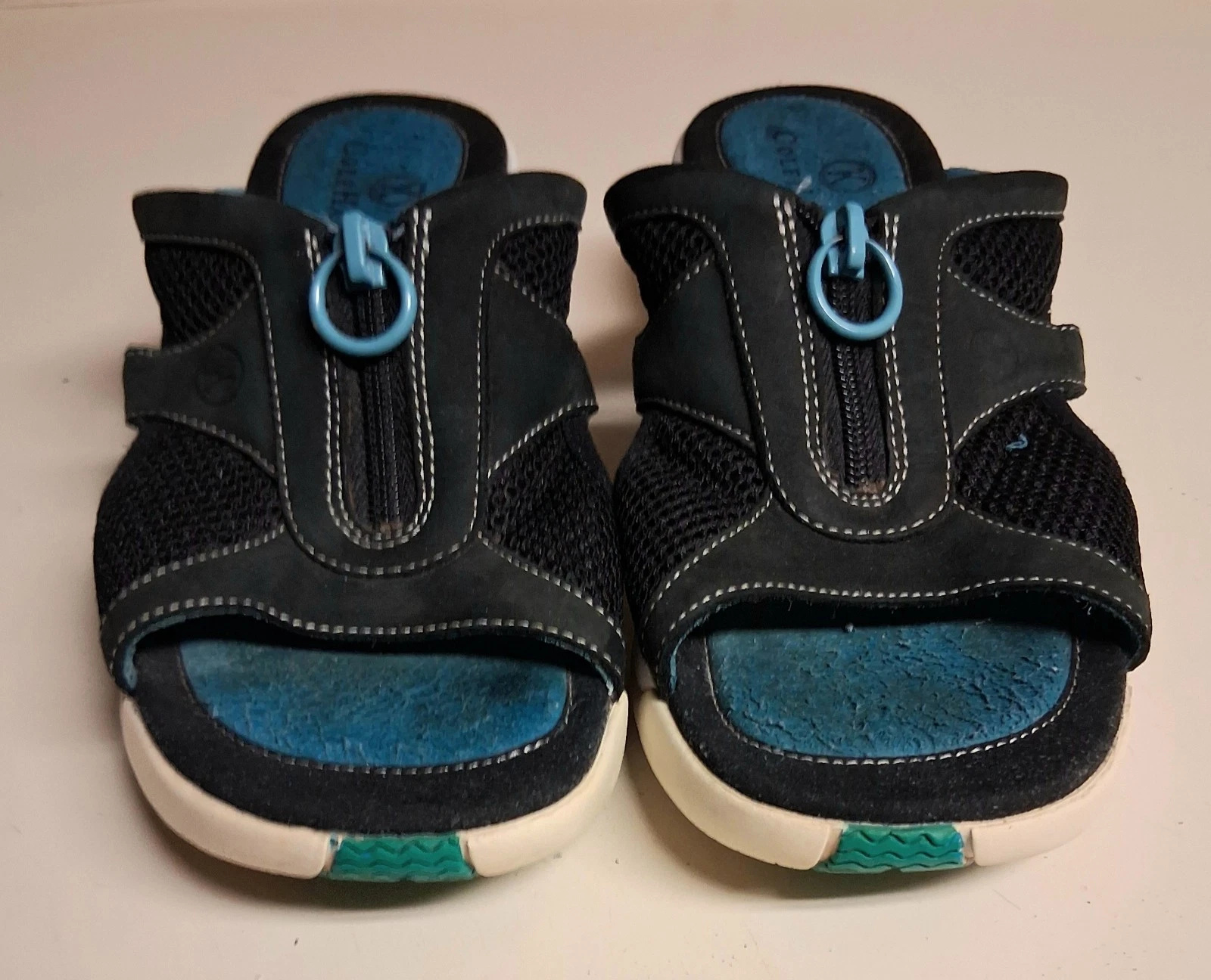 Cole Haan NikeAir Slide sandalo slip on D16907 nero blu bianco donna taglia 6 5