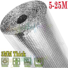 5M-25M Double Aluminium Bubble Roll Foil Insulation Shed Floor Wall Roof Camper
