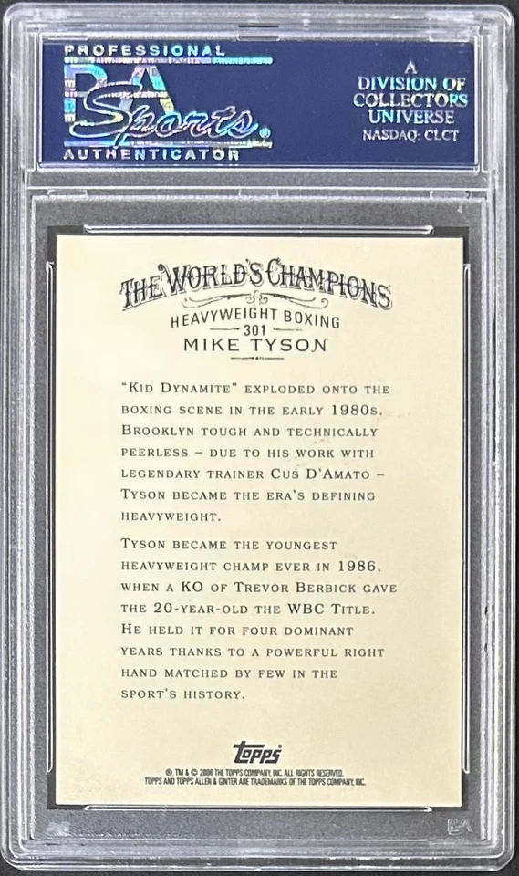 Mike Tyson Signed Autographed 2006 Allen & Ginter Card #301 PSA/DNA 83830588 - Image 2 of 2