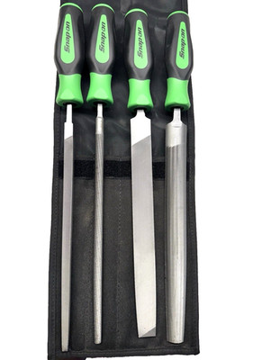 New Snap-on  SGHBF600AG 4pc Green Instinct Soft Handle Mixed File Set SEALed