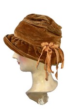 Coronet 5th Ave NY Women\'s Brown Mesh Cloche Bucket Hat Size Small Vintage EUC Cloche Brown Original Vintage Hats for Women for sale | eBay main image 3