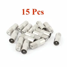 15 Pcs F Type Female to PAL TV Male Jack RF Coaxial Adapter Connector