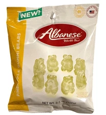 Yellow Albanese Pineapple Gummi Bears 3.5 Oz Bag Gluten/Fat-Free Fat Gummy Candy