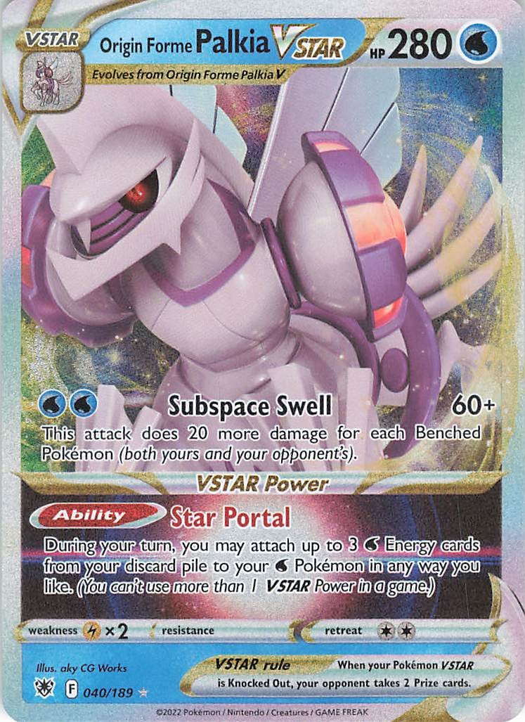 Origin Forme Palkia VSTAR Holo Ultra Rare SWSH10: Astral Radiance 040/189 NM