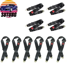 10 Pack Truck Car Lap Seat Belts 2 Point Adjustable Single Seat Lap Universal