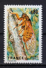 France 1977 MNH Mi 2043 Sc 1555 Red Cicada .Insectes. Nature protection **