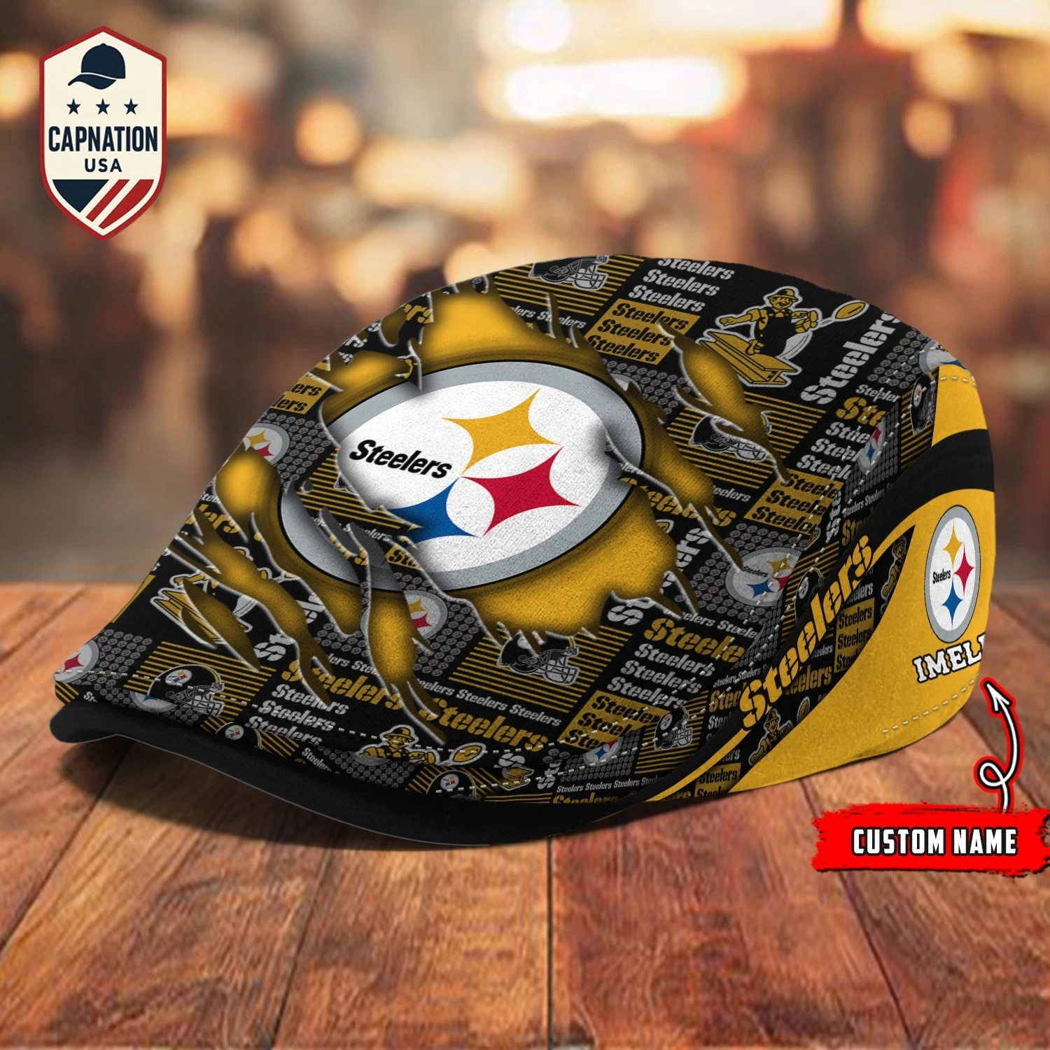 Pittsburgh-Steeler Jeff Cap football Newsboy Cap Golf Cap Driving Hat for Men