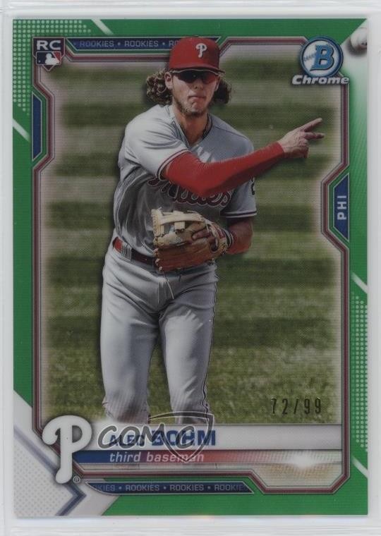 2021 Bowman Chrome Green Refractor 72/99 Alec Bohm #94 Rookie RC 1oq8