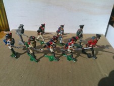 Authenticast, Napoleonic French advancing lot of 9, well painted, 54mm lead, TD