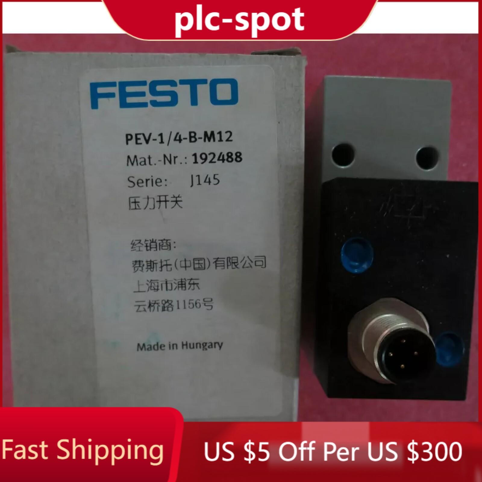 New PEV-1/4-B-M12 Festo 192488 Fast Shipping Pressure Switch
