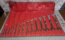 Vintage Snap-On Tools SAE Open End Wrenches 14pc - C150B Roll - USA 