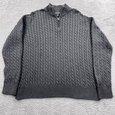 Vtg Ralph Lauren Polo Jeans Co Sweater Mens 2XL Cable Knit 1/4 Zip Heavyweight