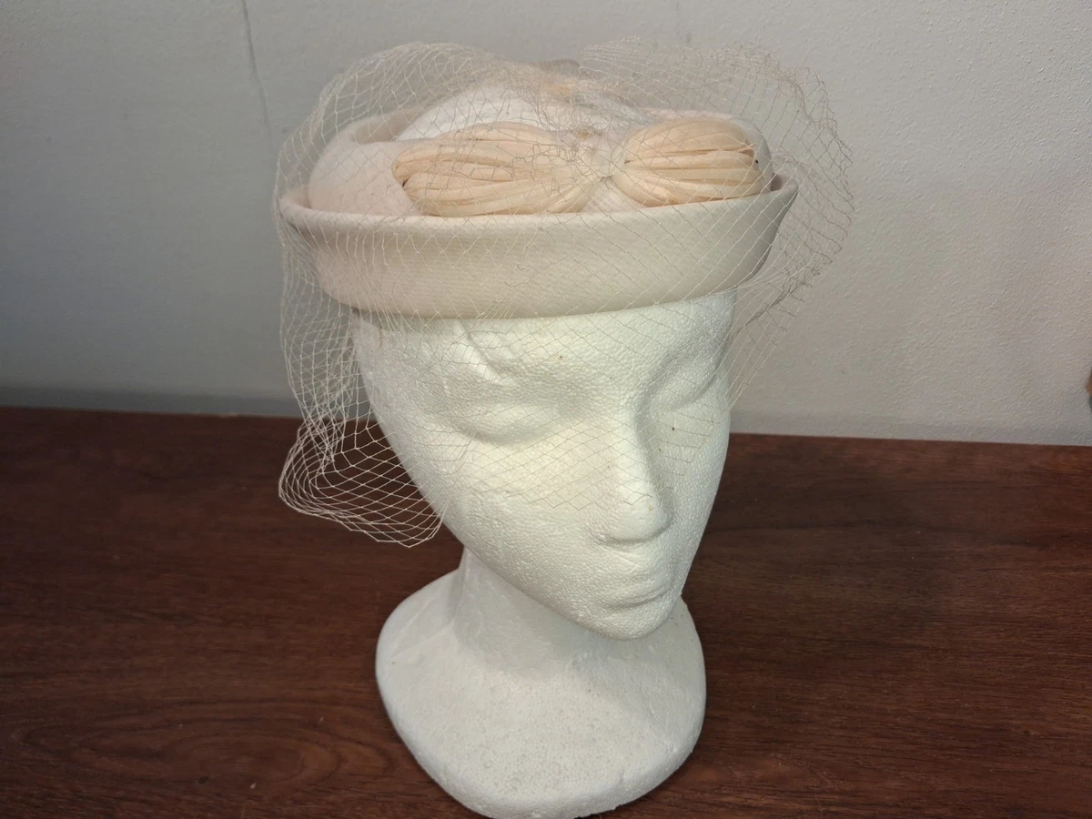 Pillbox White 1950s Vintage Hats for Women for sale | eBay display picture 3