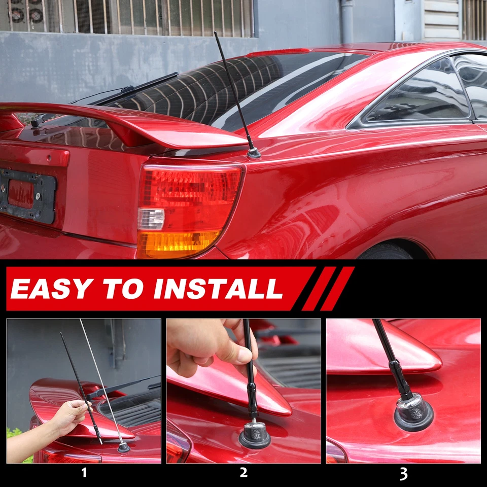 Mástil de antena de metal negro 32 cm AM/FM RAG para Toyota Celica 2002-2005 Foto 4 de 4