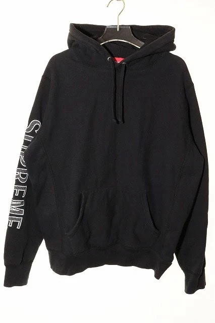 SUPER SUPREME SWEAT À CAPUCHE BRODER MANCHES 18SS NOIR S logo bras sw