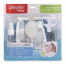 Playtex Baby Grooming Kit 12 Piece Set White Brush Comb Nail Clippers Scissors