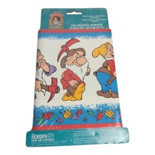 Vintage NOS Disney Snow White Seven Dwarfs Decorative Wallpaper Border 15'