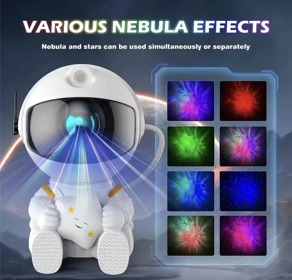 Proyector Estrella Astronauta Galaxia Luz Nocturna LED Nebulosa Lámpara para Dormitorio Infantil Foto 3 de 4