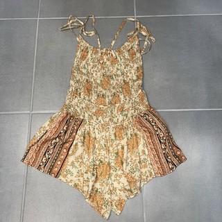 Mameluco Free People Crema con Estampado Floral Naranja Talla S $138 Original