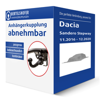 Brink AnhäNgerkupplung Abnehmbar FüR Dacia Sandero Stepway II AHK