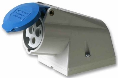 PRO POWER - 16A, 240V, Surface Mount CEE Socket, 2P+E, Blue, IP44