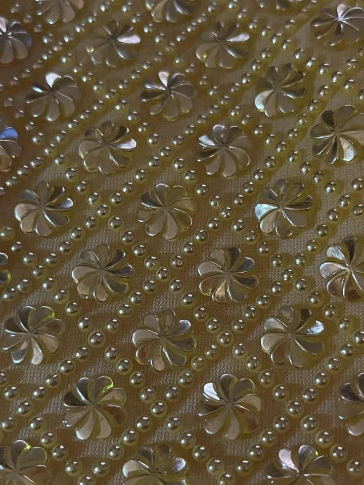 Vintage Yellow/Gold Beaded Small Evening Bag Chain Handle - Image 3 of 4