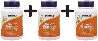 3 x NOW Foods Super Primrose, 1300mg - 60 softgels (249,94 EUR/kg)