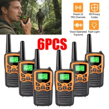 Long Range Walkie Talkie 6PACK Two Way Radio Charge Headset Waterproof Camping