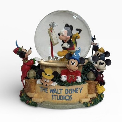 Disney Walt Disney Studios Mickey Mouse Snow Globe Light Music Box Mint