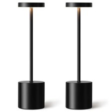 2 Pack LED Cordless Table Lamps, 3 Color Stepless Dimming Battery Powered Lam...