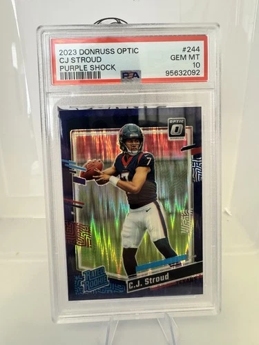 2023 Panini Donruss Optic Rated Rookie C.J. Stroud #244 Purple Shock PSA 10