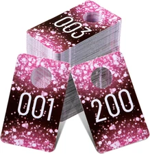 Live Plastic Number Tags, Consecutive Reusable Normal and Mirrored Image Number 