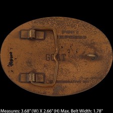Bronze Pony Express Mail Western Cowboy Wild Old West 1980s Vintage Belt Buckle