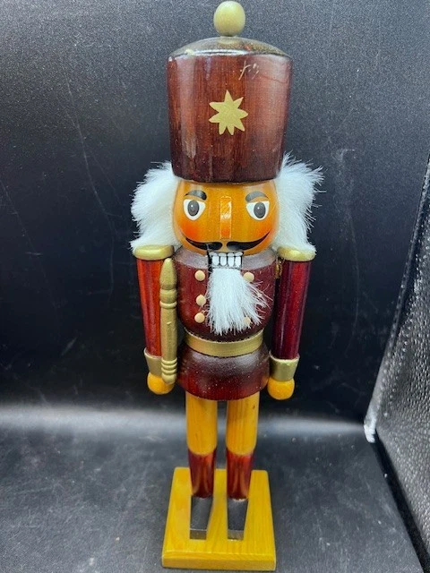 12" Natural Finish Wood Vintage Nutcracker Burgundy Cherry Redish Brown
Opens in a new window or tab