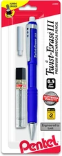 Twist-Erase III Mechanical Pencil with Lead and Eraser Refills (QE515LEBP)