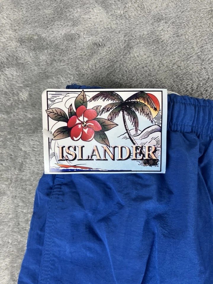 Vintage 90s Islander Royal Blue Swim Trunks Board Shorts 4XL NEW WITH TAGS - Image 2 of 4