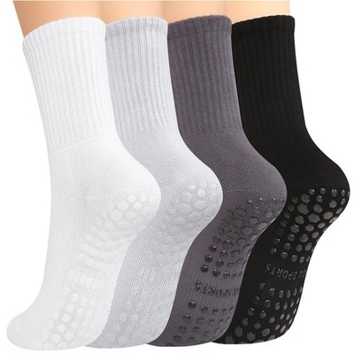 Pilates Yoga Socks with Grips for Women - Crew Length Ballet Barre Socks - St...