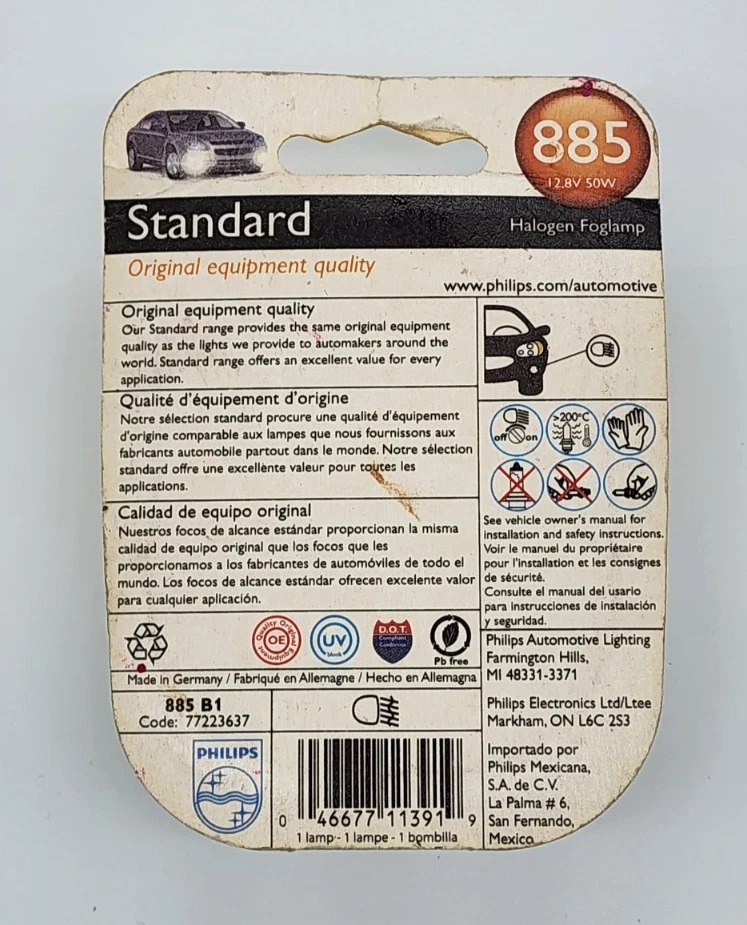 Philips 885B1 Lámpara Estándar Ford Bombilla 885 Foto 2 de 3