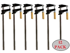 Heavy-Duty 12-Piece 18" Steel Bar Clamp Set Ratchet, Quick Release Clutch Style