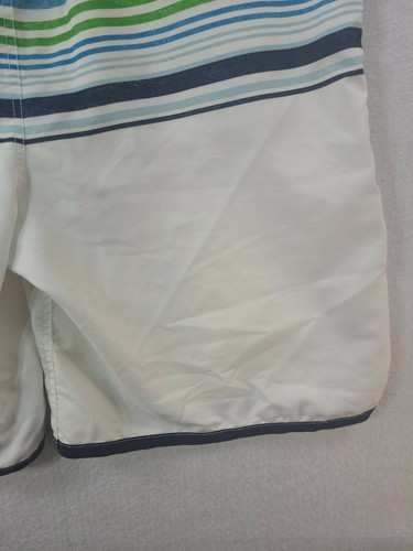 Mossimo Supply Co White Striped Swim Trunks Board Shorts Mens XL - Picture 9 of 10
