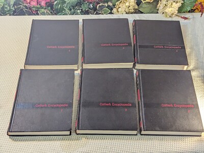 1963 Vtg Full Complete Set 24 Volumes Colliers Encyclopedias Black