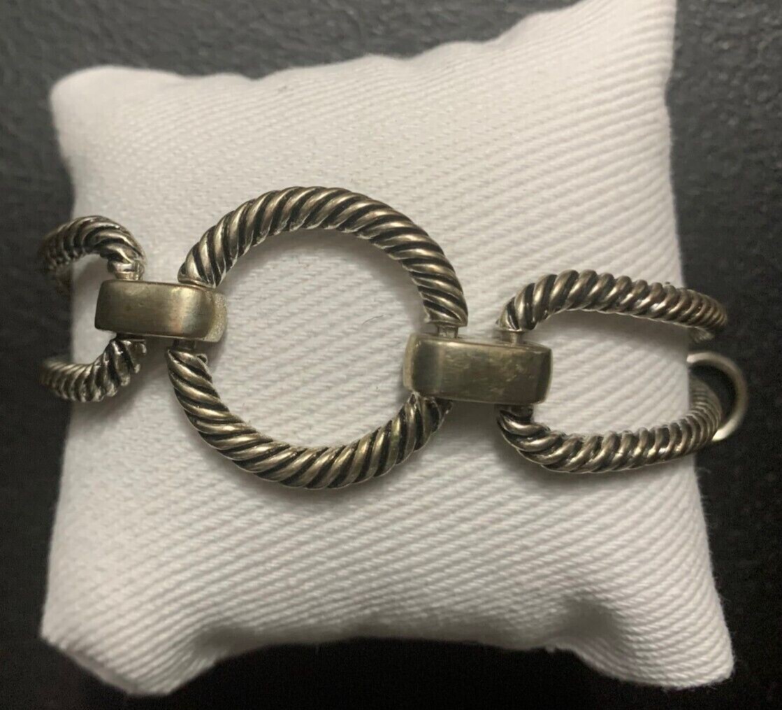 Cable Link Toggle Clasp Bracelet- Silver colored,… - image 9