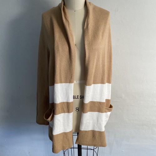 LOFT Tan \u0026 White Striped Pocket 