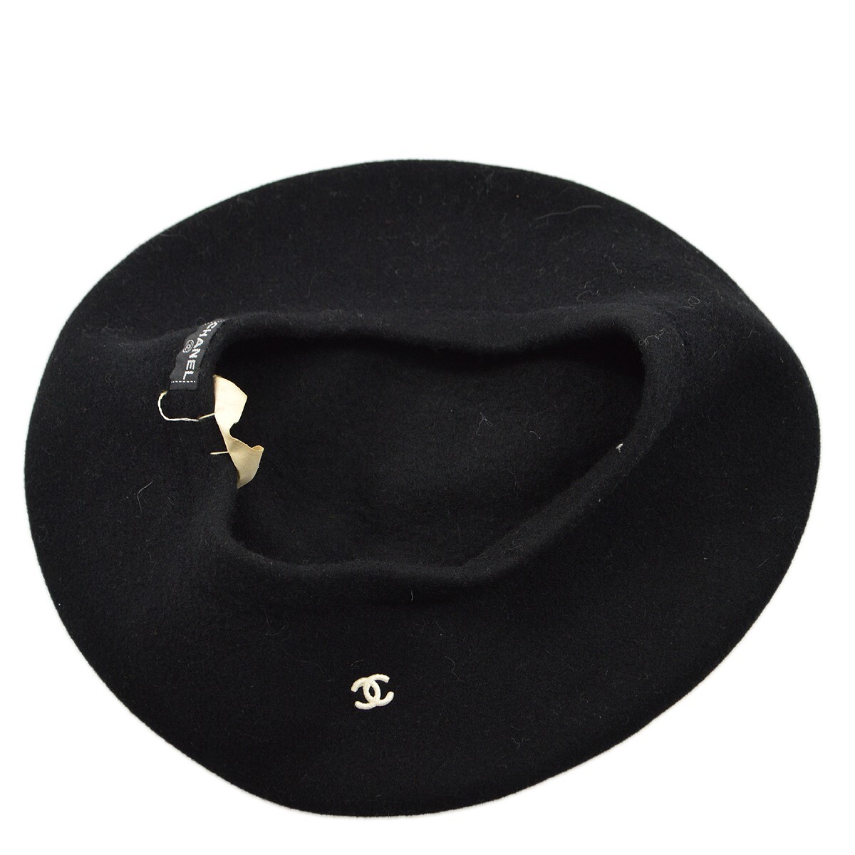 Chanel Black Hat Beret Small Good 98P 10814X01104 #57 172656  display picture 1