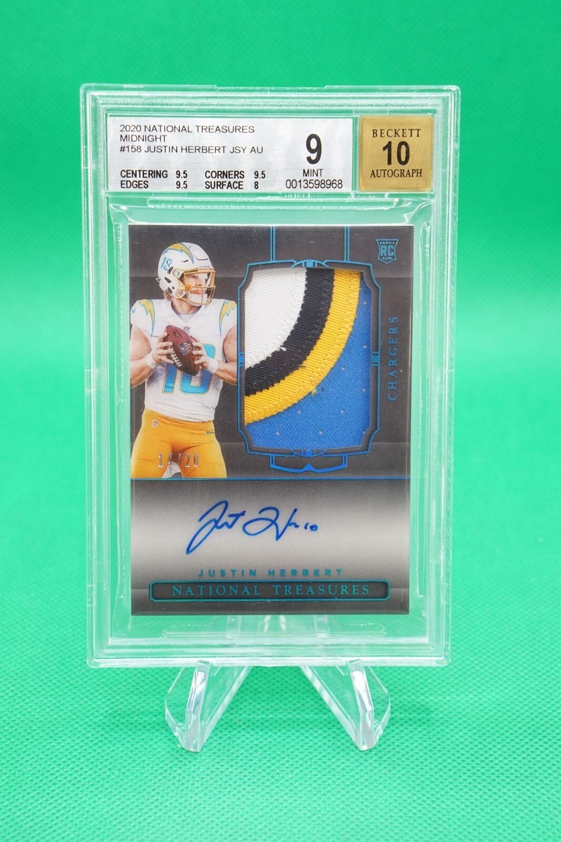 2020 National Treasures Rookie Patch Auto Midnight /20 Justin