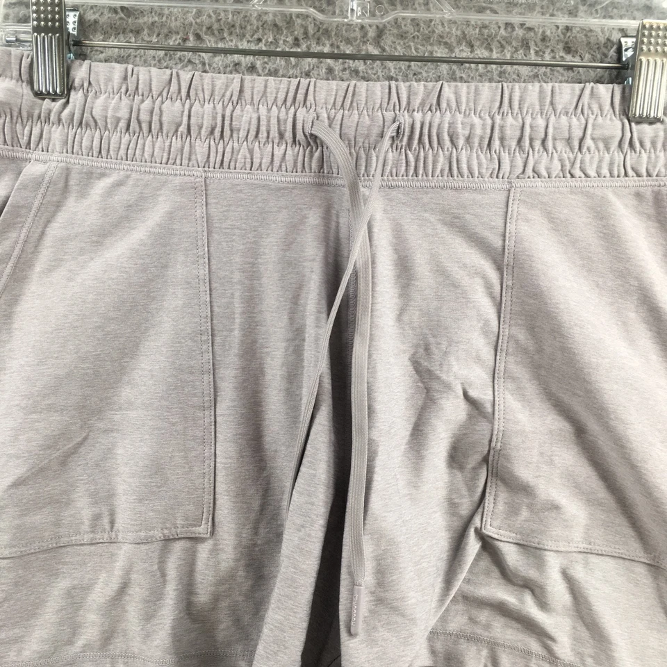 Reebok Sweat Short Pants Womens M Mid Rise Gray Elastic Waistband Drawstring - Image 2 of 4