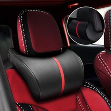 Soft Pu Leather Car Seat Headrest Memory Foam Pillow Neck Rest Protect Cushion