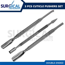 Manicure Pedicure Cuticle Pusher Cleaner Trimmer 3 Pcs Nail Care Tools German Gr