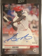 2019 Topps Now Aristides Aquino Cincinnati Reds Platinum Member AUTO AUTOGRAPH