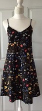 Has Flowers Sleeveless Sun Dress With Side Zip Plus Flare Size Junior’s Medium